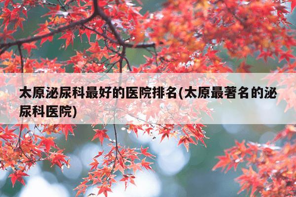 太原泌尿科最好的医院排名(太原最著名的泌尿科医院)