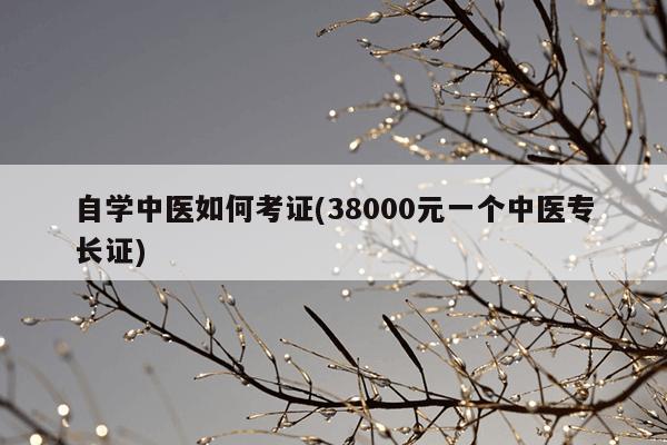 自学中医如何考证(38000元一个中医专长证)