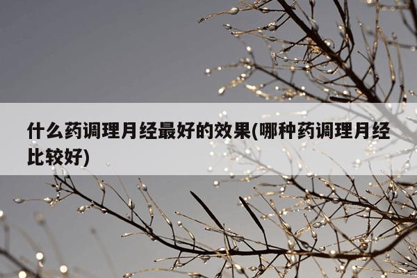 什么药调理月经最好的效果(哪种药调理月经比较好)