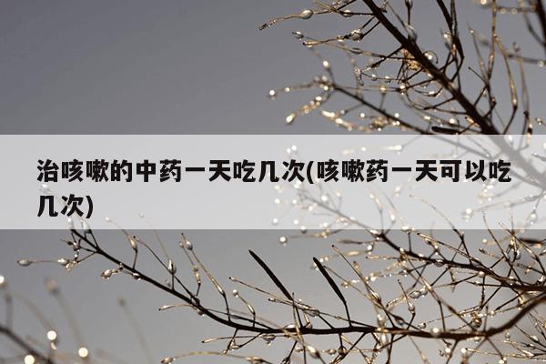 治咳嗽的中药一天吃几次(咳嗽药一天可以吃几次)