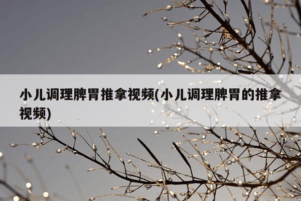 小儿调理脾胃推拿视频(小儿调理脾胃的推拿视频)
