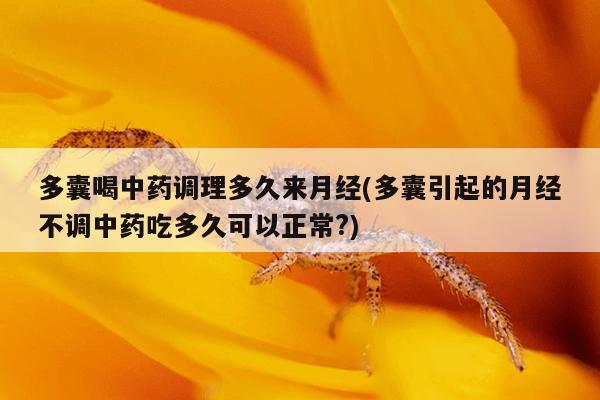 多囊喝中药调理多久来月经(多囊引起的月经不调中药吃多久可以正常?)