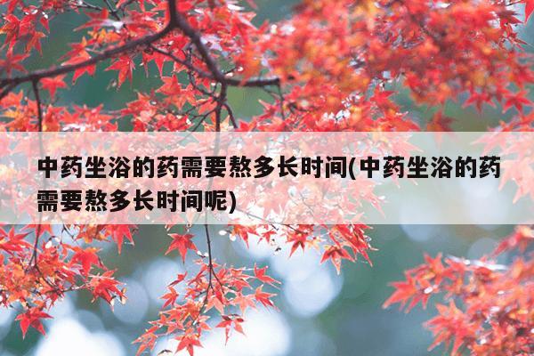 中药坐浴的药需要熬多长时间(中药坐浴的药需要熬多长时间呢)