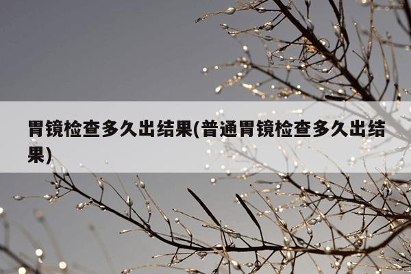 胃镜检查多久出结果(普通胃镜检查多久出结果)