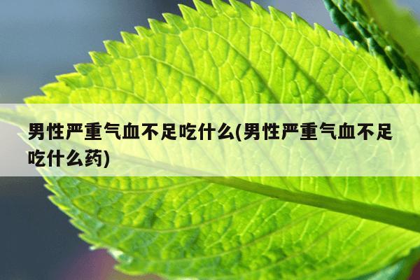 男性严重气血不足吃什么(男性严重气血不足吃什么药)